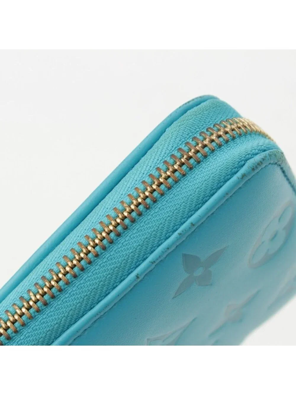 Louis Vuitton Coussin Zippy Monogram Leather Wallet Turquoise Blue